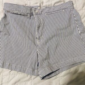 Madewell High Waist Navy and White Shorts